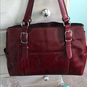 COPY - Great deep red work bag, holds 14” laptop